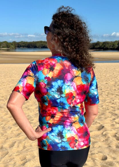 Short Sleeve Swim Shirt with Built in Bra - Image 6