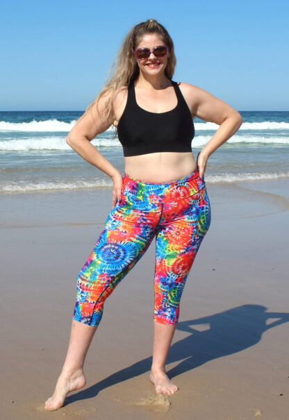 womens plus size swim pants capri multi coloured