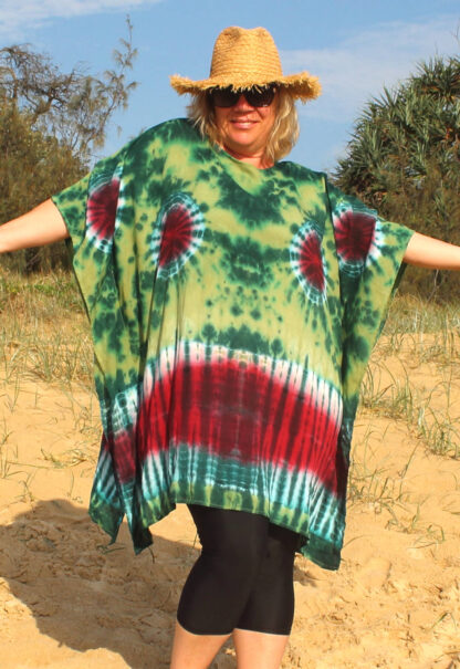 Tie Dye Poncho Dress Summer Shirt