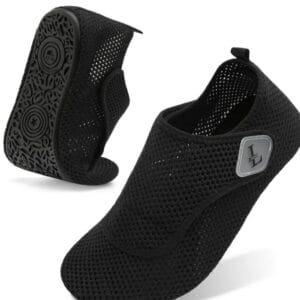 Black rubber sole swim shoes