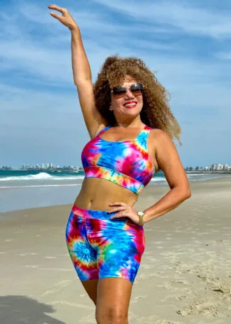 racer back boyleg two piece swimsuit