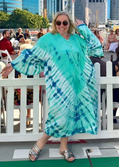 Butterfly Sleeve Tie Dye Resort Dress