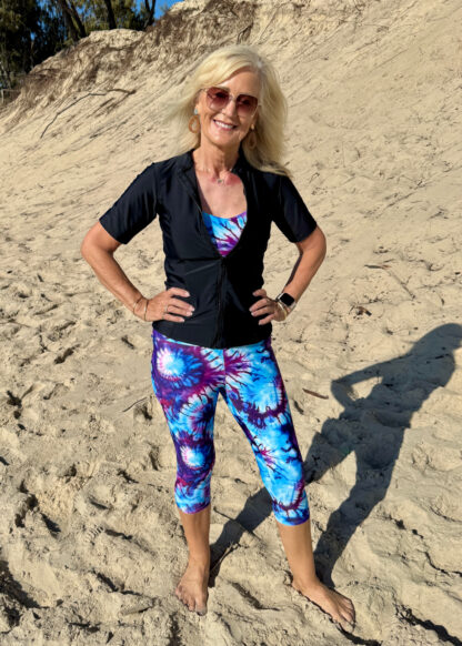 Buy Chlorine Resistant Three quarter Length Swim Leggings colourful designs