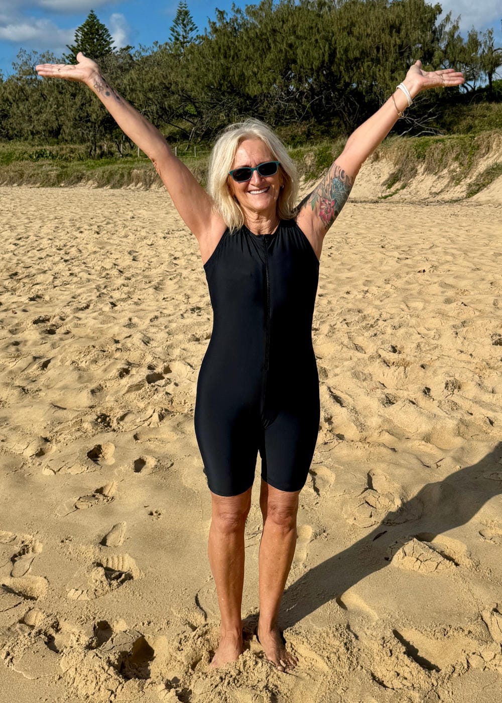 Chlorine Resistant Knee Length One Piece Swimsuit Australia