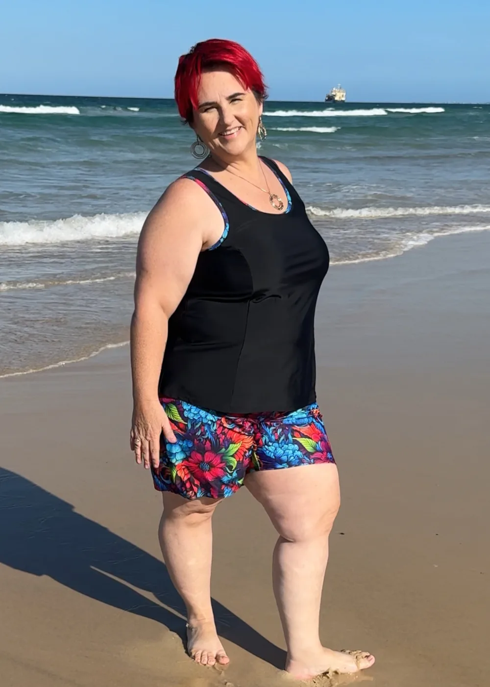 Chlorine Resistant Plus Size Baggy Tankini Set › - Main Image