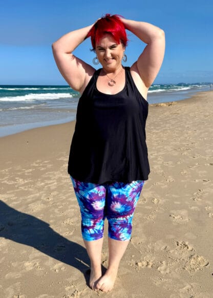 Plus Size Chlorine Resistant Swim Leggings with Inner brief