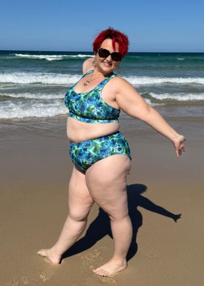 Plus Size Racer Back Sport Bikini Swimsuit