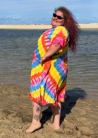 Plus Size Tie Dye Beach Ponchos