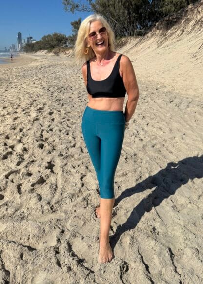 Three Quarter Length High Waist Swim Leggings Chlorine Resistant - Image 3