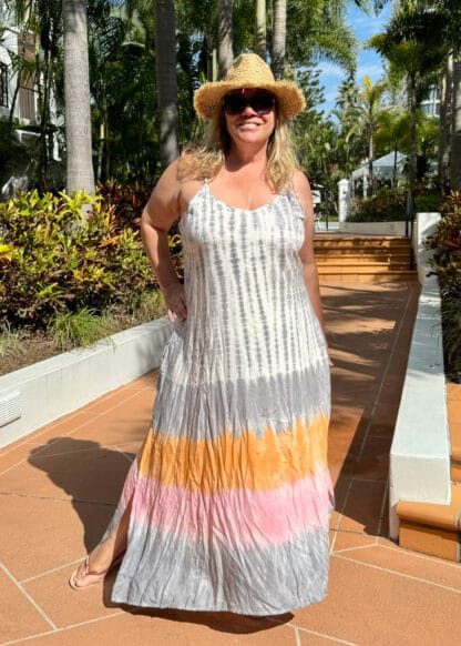 Womens Long Summer dress tie Shoulder