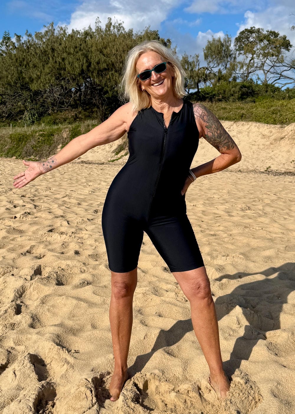 Chlorine Resistant Knee Length One Piece Swimsuit - Image 2