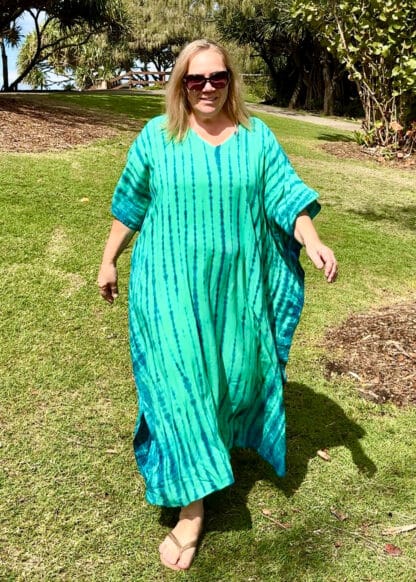 plus size beach dress poncho over swimsuit dress blue green