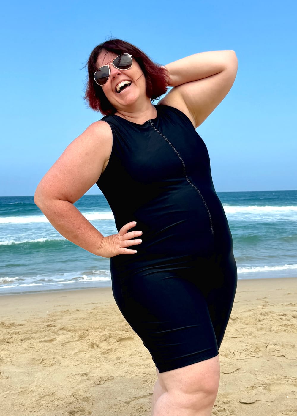 Modest Plus Size One Piece Swimsuit Inner Bra Support