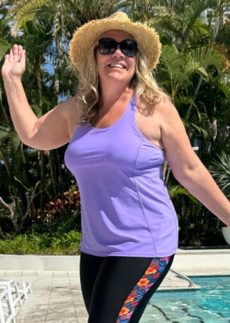 Plus Size Chlorine Resistant Racer Back Tankini Top