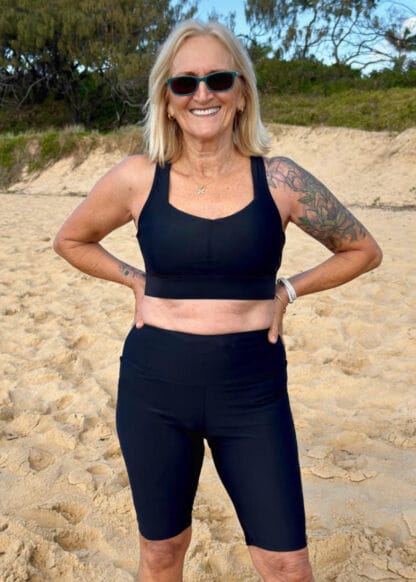 Plus Size High Waist Black Chlorine Resistant Swim Leggings Womens