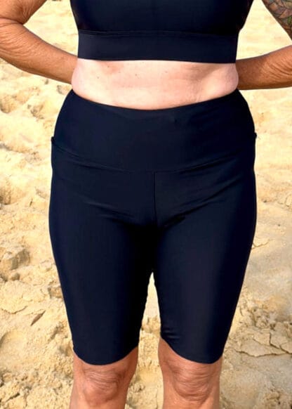 Plus Size Chlorine Resistant High Rise Swim Shorts - Image 3
