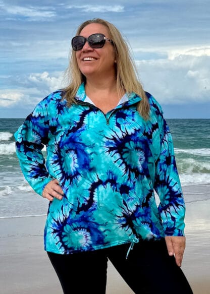 Plus Size Loose Fit Long Sleeve Chlorine Resistant Rash Guard