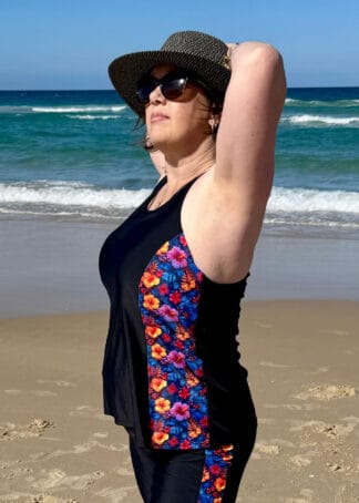 Plus Size Racer Back Tankini Top with Inner Bra