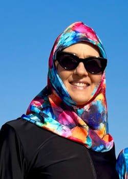 TN__Colourful Floral Hijab Swim Cap Muslim Swimwear