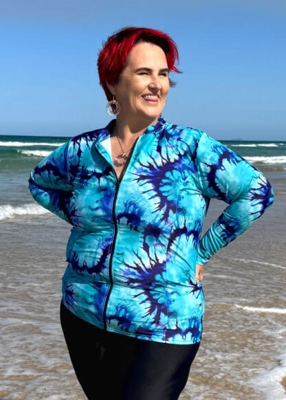 Womens Long Sleeve Swim Tops UPF Sun Protection Plus Size Swimwear