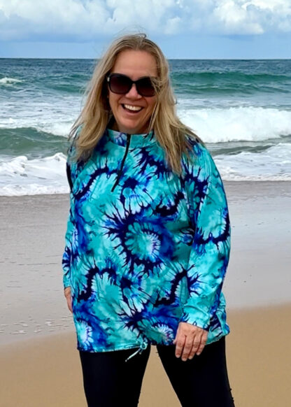 Women's Plus Size Baggy Long Sleeve Rash Guard Swim Shirt Chlorine Resistant UPF 50+