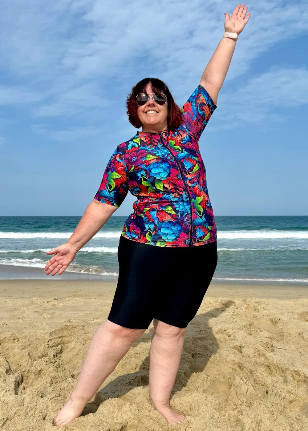 chlorine resistant plus size black swim shorts above knee womens