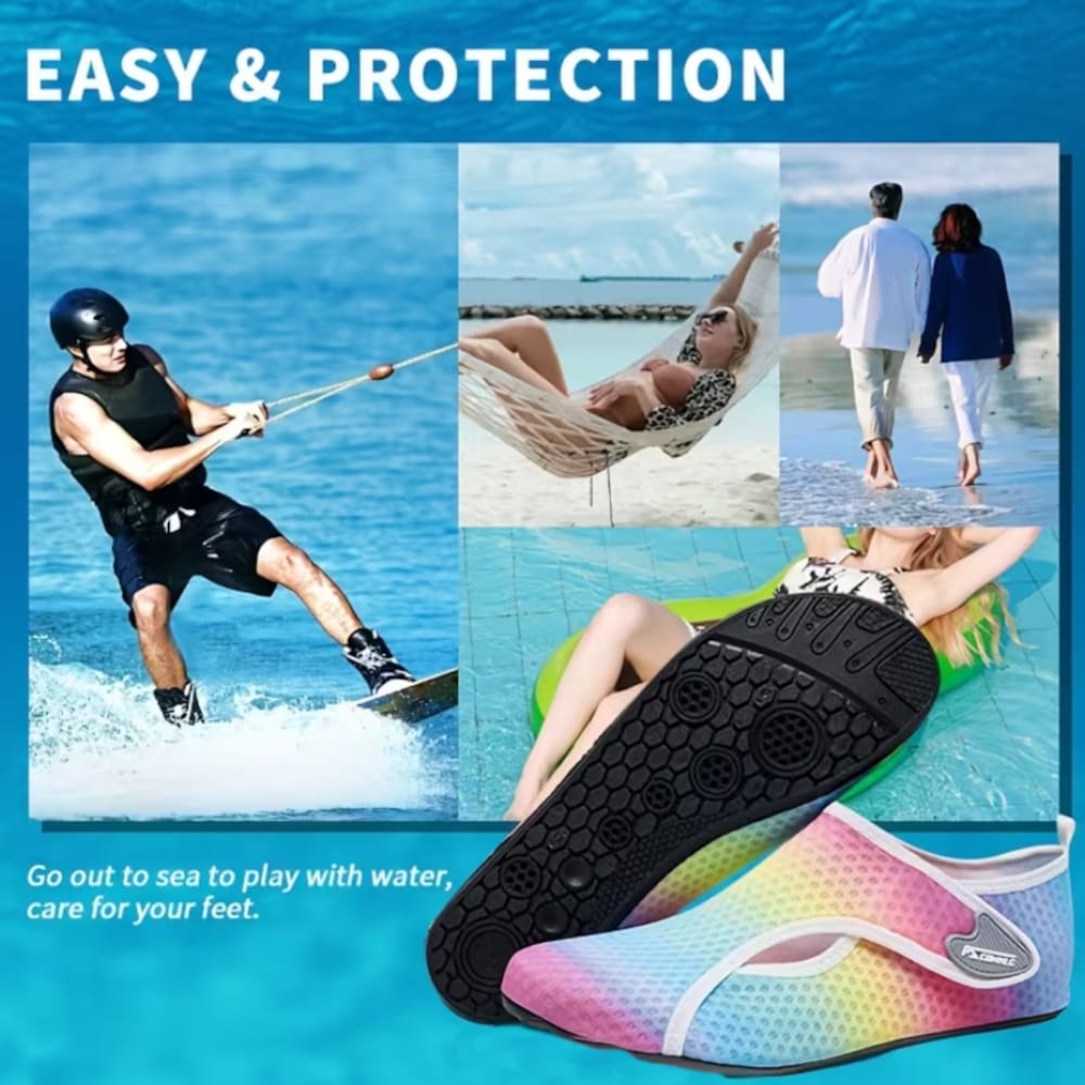 Women's Velcro Aqua Shoes Rubber Sole | Rubber Sole - Image 4